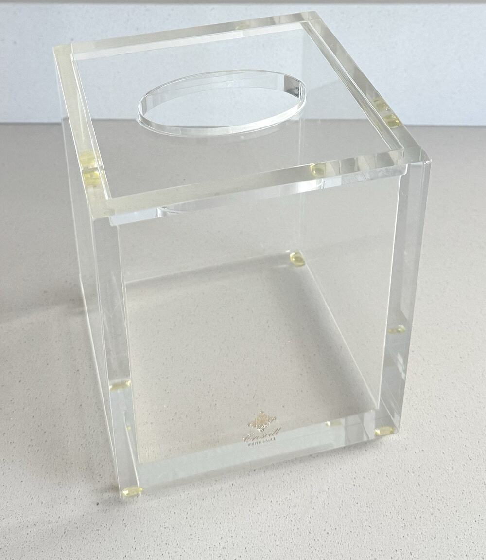 Clear Lucite Acrylic Tissue Box Cover Luxury Modern Vanity Decor Croscill